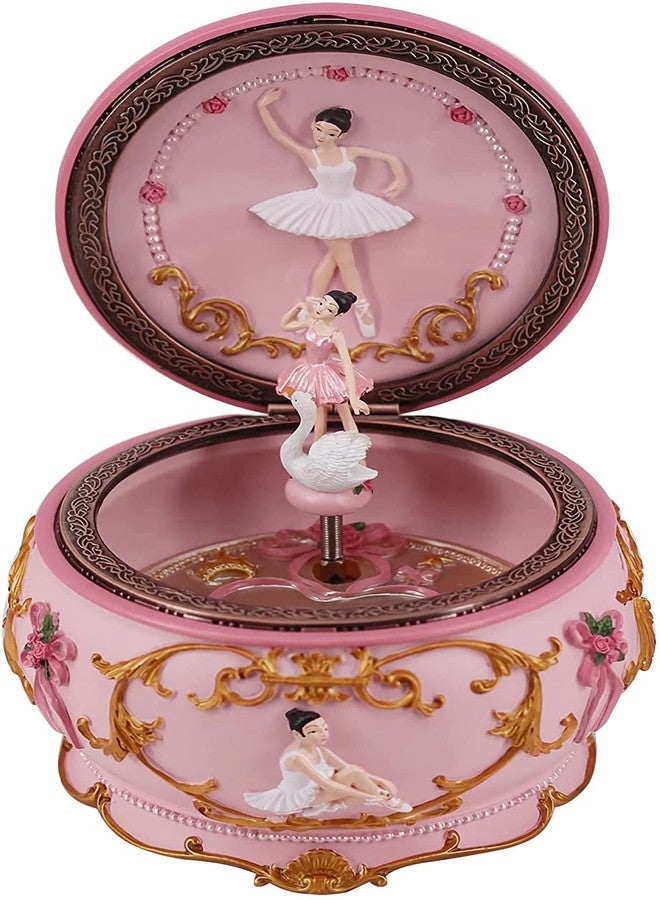 Singeek Classical Ballerina Music Box Collectible Mechanical Musical Box with Colorful Lights and Sankyo 18-Note Wind Up Signs of The Girl Heart Gift for Birthday Christmas(Swan Lake) - Image 1